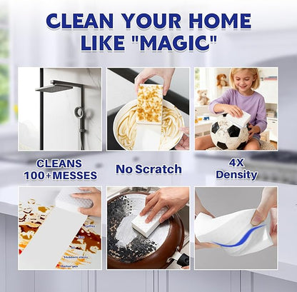 30 Pack 4X Density Magic Melamine Sponge Eraser, GRS Certified Cleaning Sponge Extra Durable & Long Lasting, Stovetop Cooktop Cleaner Sponge for Kitchen Glass Marble