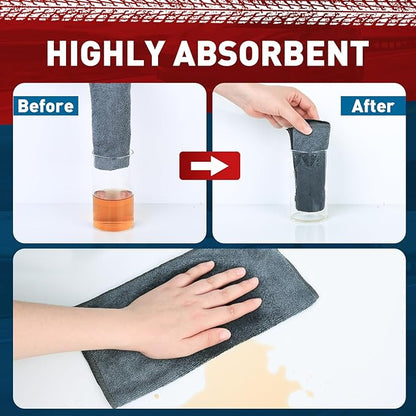TEAWOO Microfiber Cleaning Cloths Bulk-15 Pack, Gray Microfiber Towels for Cars, Ultra Absorbent Microfiber Towel Weave Grime & Liquid for Streak-Free Mirror Shine - Car Washing Cloth, 12x12 inches