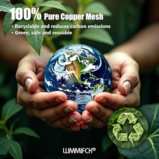 3rd Gen Copper Mesh Rodent Control Kit, 100% Pure Copper Wool for Slugs Snail Pest Bird Mice Rat Control, 3 Rolls Mesh Roll Wrap Wire with Scissors