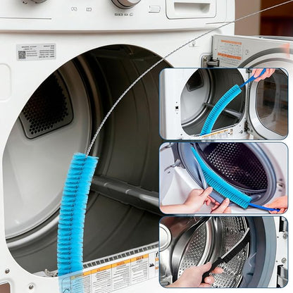 Dryer Vent Cleaner Kit with Flexible Vacuum Hose Attachment - Universal Dryer Lint Remover Vacuum Tool for Clothes Dryer Cleaning, Shop Vac Attachments, Lint Trap Cleaner & Home Cleaning Tools