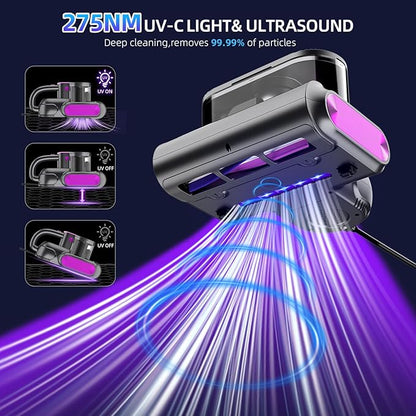 18kPa Mattress Vacuum Cleaner with 275nm UV-C Light, 500W Corded Handheld Bed Vacuum with HEPA Filter, Deep Cleaner for Sofa, Pillows, Furniture, Replacement Filter Included