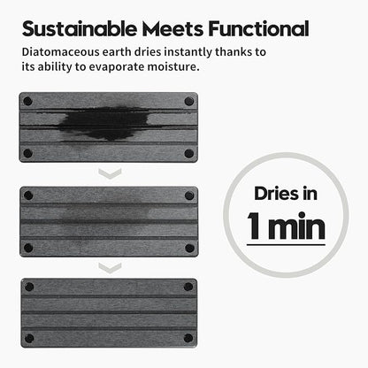 Sink Caddy Kitchen Sink Organizer, Water Absorbing Stone Tray for Sink,Diatomite Bathroom Counter Tray,Faucet Drying Mat Protector Coaster Soap Dish Rack Riser Vanity Dispenser Sponge Holder,10" x 4"