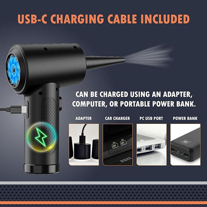 Newhouse Electric Cordless Air Duster NHAD-BR-1, 3-Speed Blower for Car, Computer Cleaning, Rechargeable