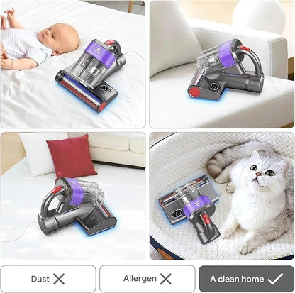 P820 Wired Mattress Vacuum Cleaner EU Plug,500W 18kPa UV Ultrasonic Negative Ion Bedding Neatness Care with Hot Air & Aromatherapy,LED Display