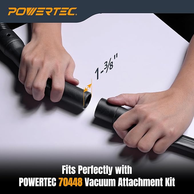 POWERTEC Flexible Vacuum Crevice Tool with 1-1/4" to 1-3/8" adapter (32mm to 35mm) for 1-1/4" Vacuum Hoses (70449)