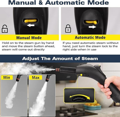 Steam Cleaner, Steam Cleaner For Home, Handheld Steamer For Cleaning With 21 Accessories, 248 °F High Temperature, Suitable for Grout, Floor. Sofas, Upholstery