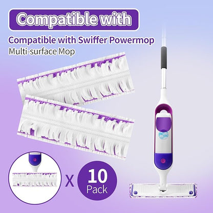 Power Mop Pads Compatible with Swiffer Power Mop, Disposable Mopping Pads Refills for Cleaning Multi-Surface Wood Floor Replacement Pads, 10 Count