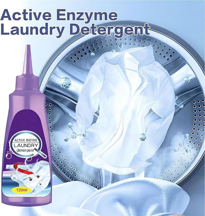 Active Enzyme Laundry Stain Remover - 2023 New Enzyme Cleaner Clothing Stain Remover, Natural Non Toxic Widely Applicable for Enzyme Carpet Fabric Hats Pet Oil Red Wine Ink Armpit Stain Remover (1PC)