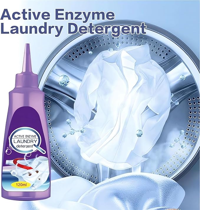 Active Enzyme Laundry Stain Remover - 2023 New Enzyme Cleaner Clothing Stain Remover, Natural Non Toxic Widely Applicable for Enzyme Carpet Fabric Hats Pet Oil Red Wine Ink Armpit Stain Remover (3PCS)