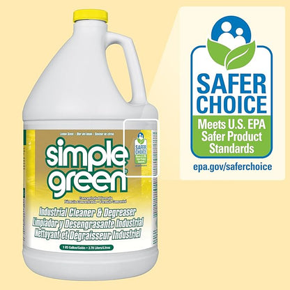 Simple Green Industrial Cleaner and Degreaser Lemon Scent, 1 Gal (Pack of 4)
