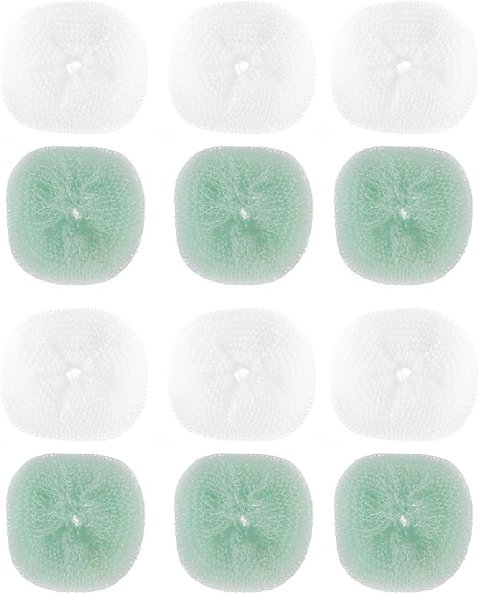TEHAUX 12pcs Kitchen Scouring Balls Multi-Color Dishwashing Scrubbers Pot Cleaning Balls Household Kitchen Cleaning Pads for Dish and Cookware Removal Random Color