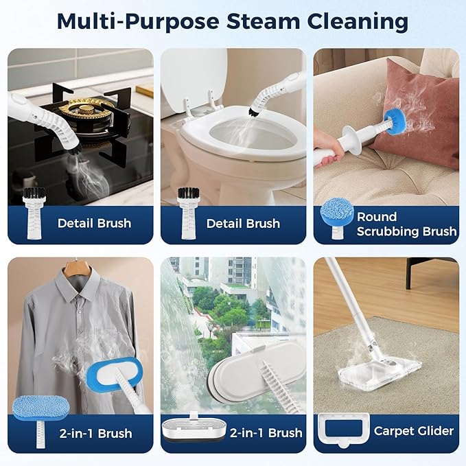 Steam Mop All-in-one for Floor Cleaning, MultiPurpose Steam Cleaner for Home with LED display screen