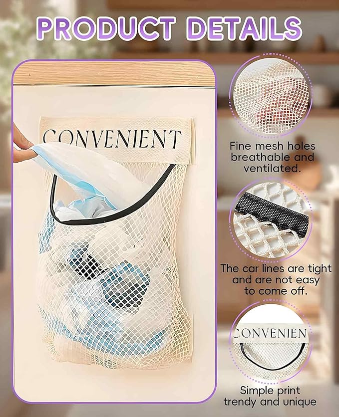 2 Pack Grocery Bag Holder for Plastic Bags, Shopping Bag Storage Dispenser under Sink with Sticky Wall Mount