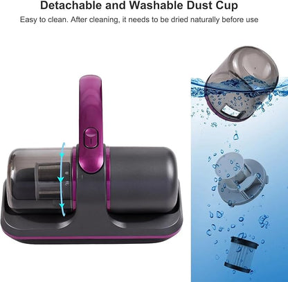Mattress Vacuum Cleaner, Compact Mattress Vacuum Cleaner 100W Handheld Cordless Bed 8000Pa Strong Suction 2 Speeds Adjustable for Clean for Beds, Sofas, Car Seats
