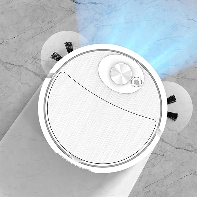 Mini Cleaner Sweeping Robot Super Suction Low Noise One Start Rechargeable Vacuum Cleaner Sweeping Mopping Robot Memory Multiple Cleaning Modes White One Size