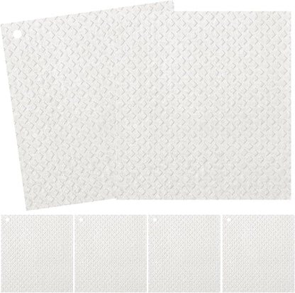 6 Packs Swedish Kitchen Dish Cloths - Reusable Paper Towels for Counters & Dishes - Eco-Friendly Cellulose Sponge Cloth - White