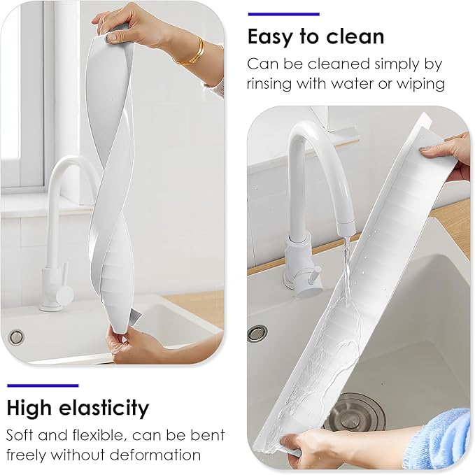 Silicone Sink Splatter Guard, Detachable Kitchen Sink Baffle Board, Splash Protector for Home Kitchen