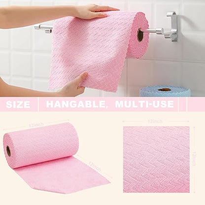 80 Pack Microfiber Cleaning Cloth Roll Reusable Paper Towels 12"x12" Tear Away Cloth,Absorbent Dish Rags for House Kitchen,Wash Cloths,Lint Free Rags for Window Cars Cleaning Supplies
