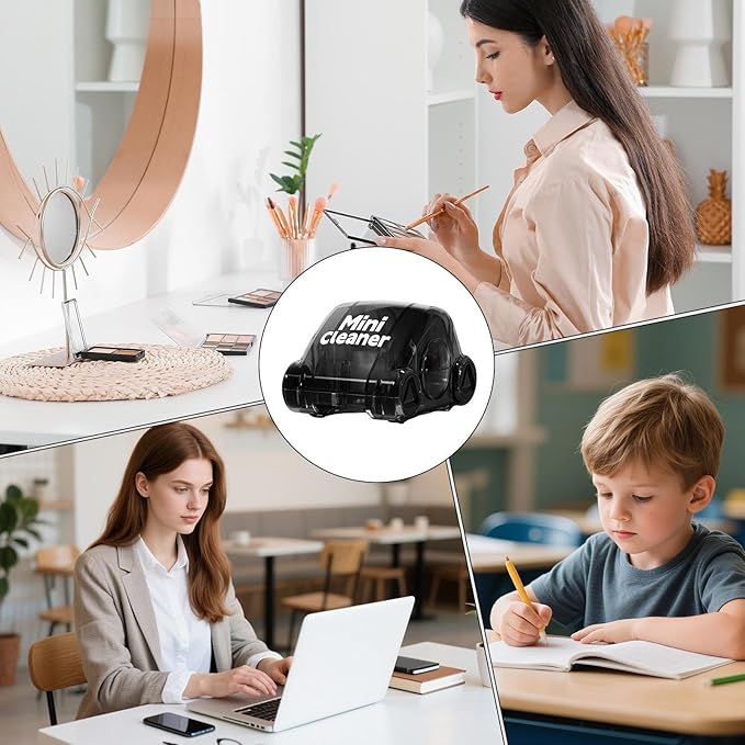 Desk Cleaner - Mini Vacuum, Table Duster, Dust Remover, Crumb | Portable Handheld Cleaning Device for Study Desk Office Travel Use Daily Maintenance
