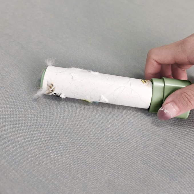 Travel Lint Roller with Cover and 4 Refills Compact Lint Remover Small Pocket Lint Roller for Clothes Portable Sticky Roller 200 Sheets Total (Slate Green)