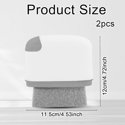 2pcs 2-in-1 Groove Cleaning Brush, 2025 Upgraded Crack Cleaner Tool Handheld Grout Brush for Window Tracks Sliding Doors Sills Tile Lines (Light Gray)