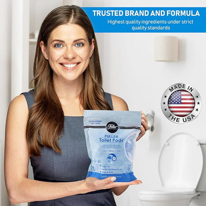 Fuller Brush Toilet Bowl Cleaner Pods - Water Soluble Tablet Cleansers, Cleans Descales & Refreshes Bathroom Toilets Removes Odors Soils & Stains Light Fresh Scent Ideal for Homes & Businesses 1-Pack