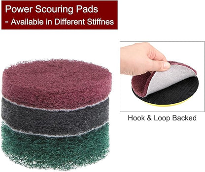 HARFINGTON 6pcs Drill Power Brush 2 inch Tile Scrubber Scouring Pads 800-1000 Grit for Bathroom Kitchen Household Cleaning