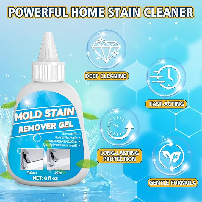 Home Stain Cleaner Gel, Heavy Duty Washing Machine Cleaner, Multifunctional Stain Remover, Deep Cleaning for Washing Machine Gasket, Bathroom, Grout, Tile, Shower, Sink, Caulk (8 FL OZ)