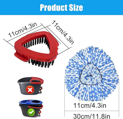 Mop Heads Replacements for Ocedar, Mop Replace Head for O Cedar, Mop Heads for O Cedar, Mop Replace Head for Cedar, Mop Heads for O Cedar Spin Mop Include 2 Pack Mop Refills & 2 Pack Scrubber Mop Head