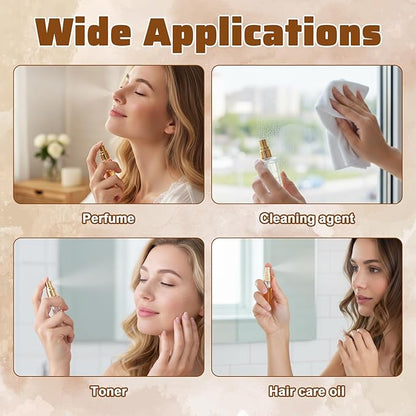 20 Pack 5ml Atomizer Glass Spray Bottles, Mini Perfume Spray Bottle, Fine Mist Atomizer Glass Bottle, Travel Size Mini Spray Bottles for Fragrance, Essential Oils, DIY Samples (Gold)