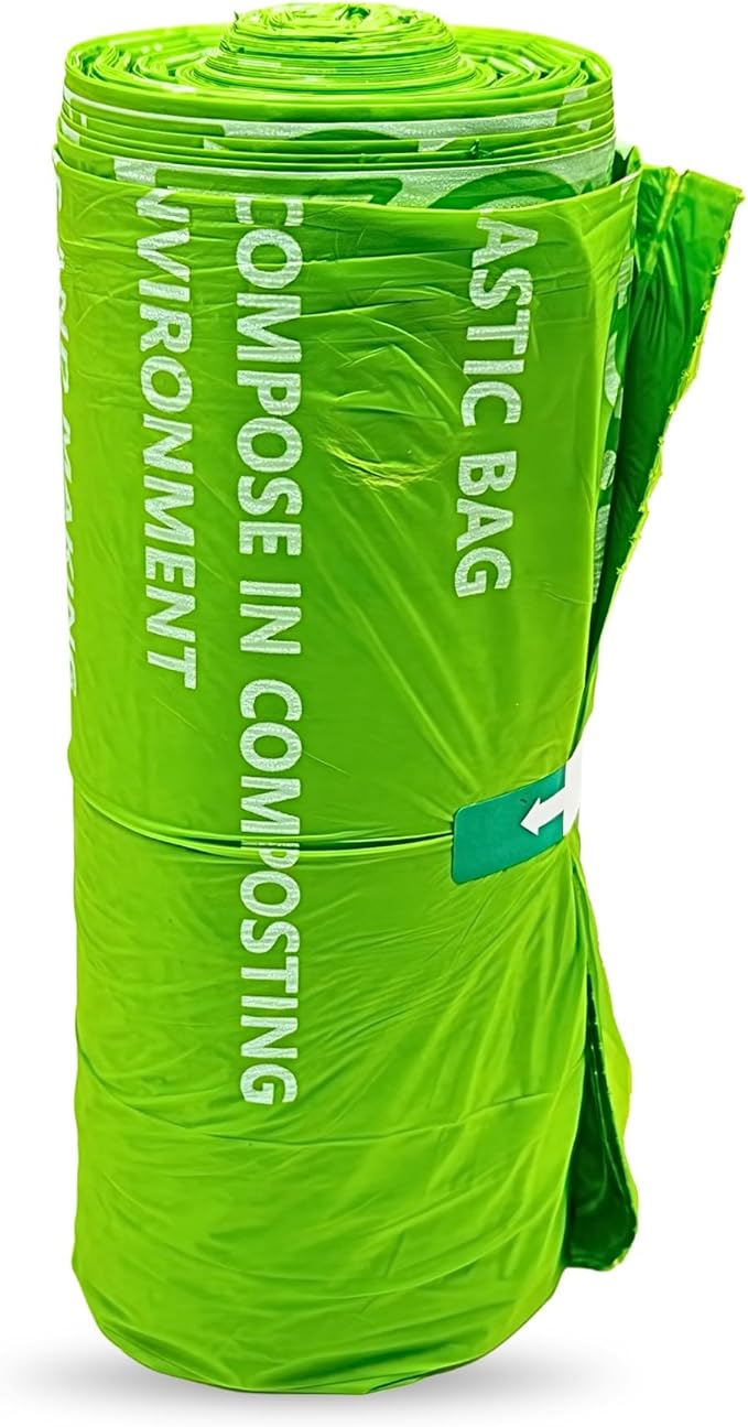Compostable Trash Bags, 13 Gallon - Smart MultiBin Set 50 Count, Super Strong 0.9 Mil Leak Proof, BPI & OK Compost HOME Certified, ASTM D6400 -AllCompost