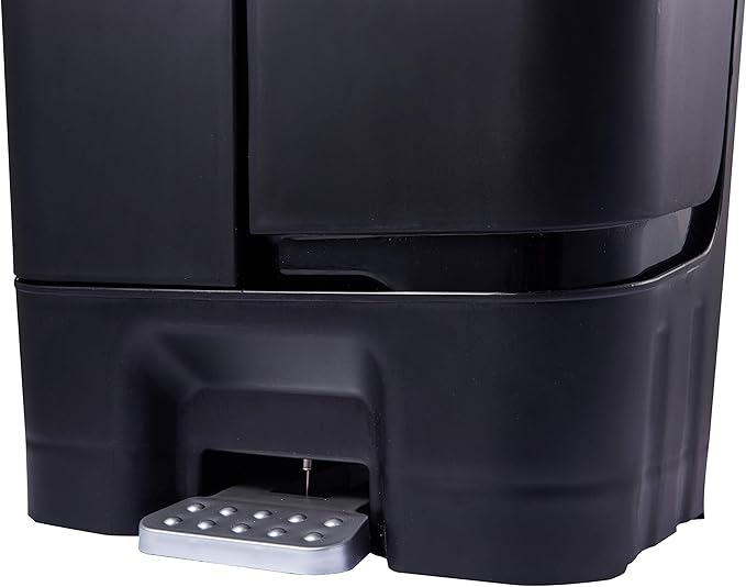 Step N' Sort 2 x 5.5 Gallon, Dual Trash and Recycling Bin with Slow Close Lid,Black,40 Liter,SNS402-B