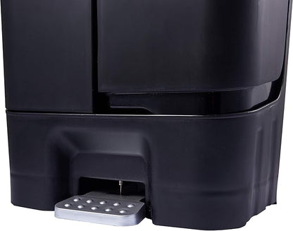 Step N' Sort 2 x 5.5 Gallon, Dual Trash and Recycling Bin with Slow Close Lid,Black,40 Liter,SNS402-B