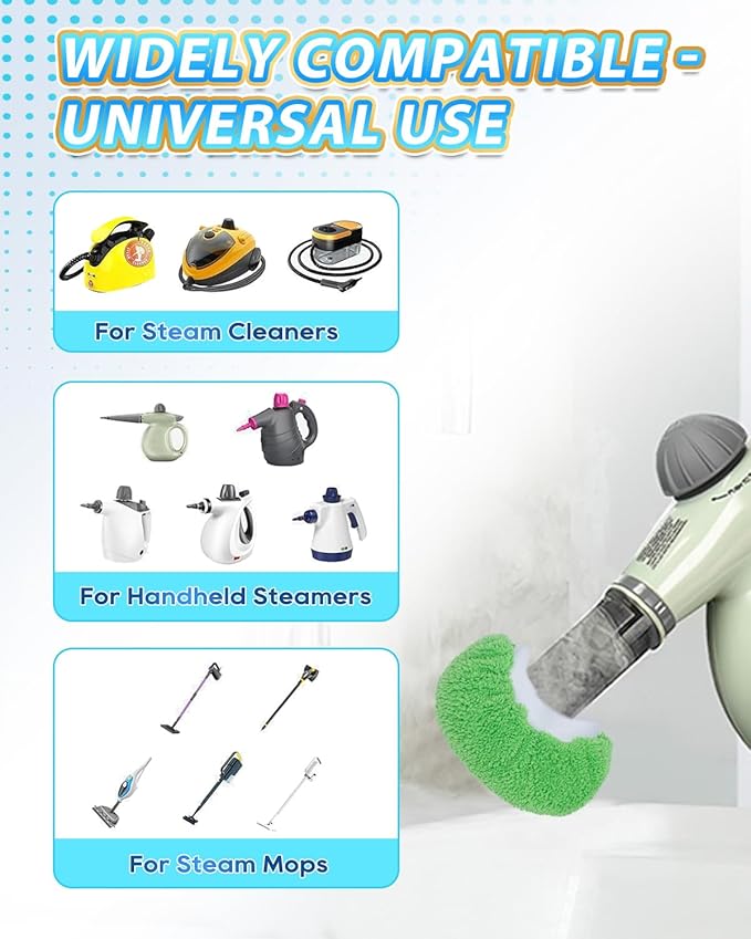 Steam Cleaner Accessories Microfiber Cloth for Handheld Steam Shot Reusable Washable Steam Mop Pads Compatible with Bissell Steam Shot/Wagner/McCulloch and Most of Handheld Steam Cleaners, 4+4 Pack