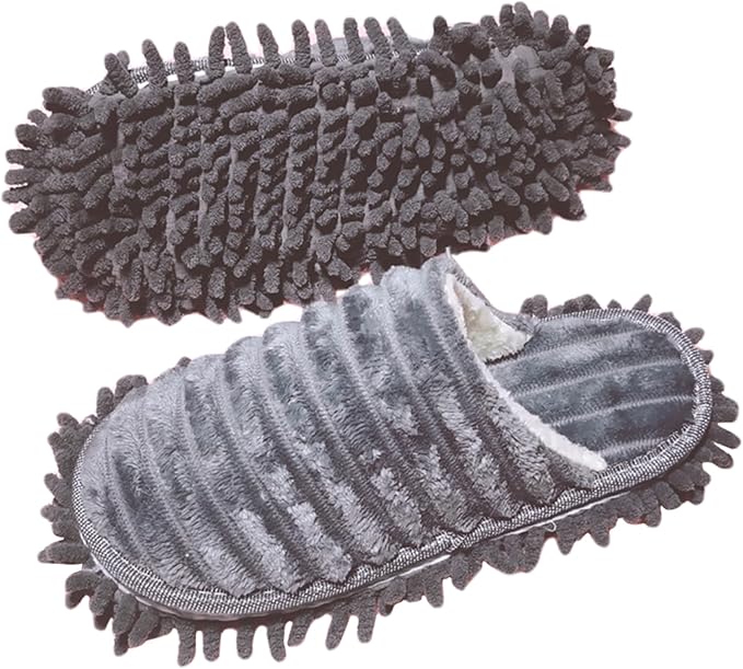 Unisex Microfiber Slippers,Floor Cleaning Mop Slippers,Detachable Washable Mop Shoes,Silent Mopping Slippers for Women Men/Size 42-44