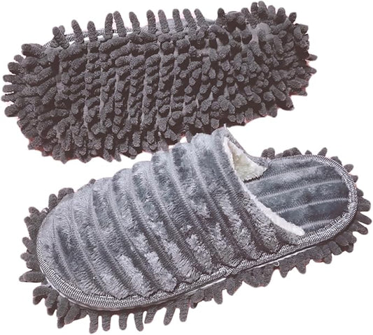 Unisex Microfiber Slippers,Floor Cleaning Mop Slippers,Detachable Washable Mop Shoes,Silent Mopping Slippers for Women Men/Size 42-44
