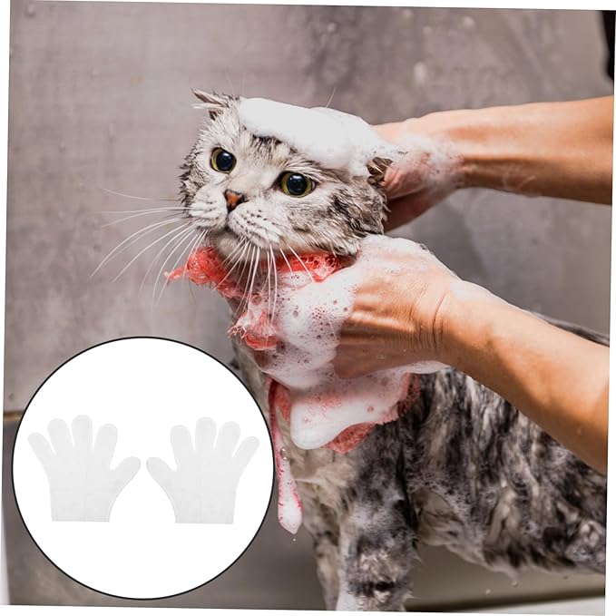 Garneck 1bag Pet Grooming Gloves for Cats Dogs Soft Pet Cleaning Gloves Sakura Fragrance No-Rinse Spa Easy Care