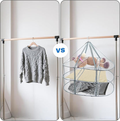 Jucoan 3 Pack Sweater Drying Rack Flat Mesh Foldable 3 Tier Laundry Clothes Drying Rack for Sweaters Delicates Dolls T-Shirt Swimsuit Sweater Underwear