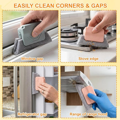 Window Track Cleaner, Window Track Cleaning Tools, Magic Window Track Cleaner with 6 Gap Brushes, 4 Large and 2 Long Brushes for Window Sill Cleaning, Efficient Window Track Cleaning Tools