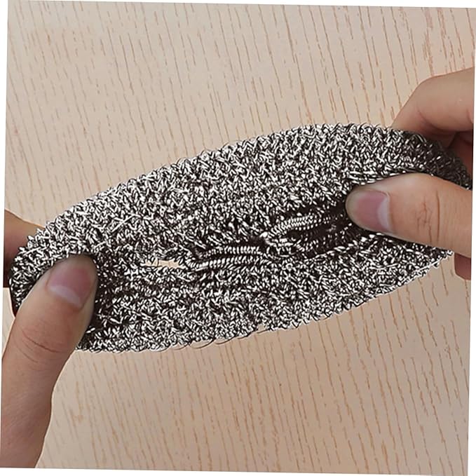 Unomor 2pcs Stainless Steel Scourers Kitchen Cleaning Balls for Pots Pans and Dishes Non-Scratch Spiral Design Effortless Grime Removal