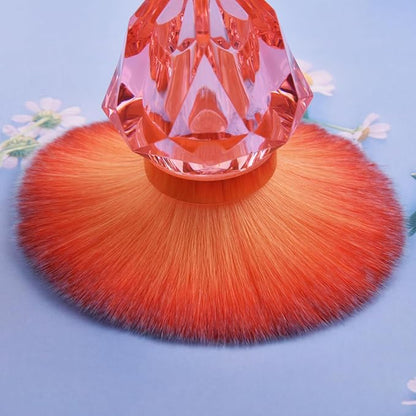Nail Art Dust Powder Remover Brush Big Rhinestone Handle Nail Dust Cleaner Brush Professional Nail Art Tool for Acrylic Gel Nails