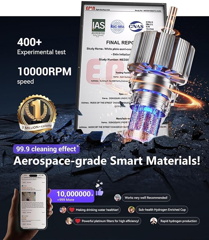 2026 Upgrade Makeup Brush Cleaner 【Industry NO.1-12x Cleaning Power】Make up Brush Cleaner Machine【International Certification - 0 Dust】 Electric Makeup Brush Cleaner,Suitable for all Brush，Grey