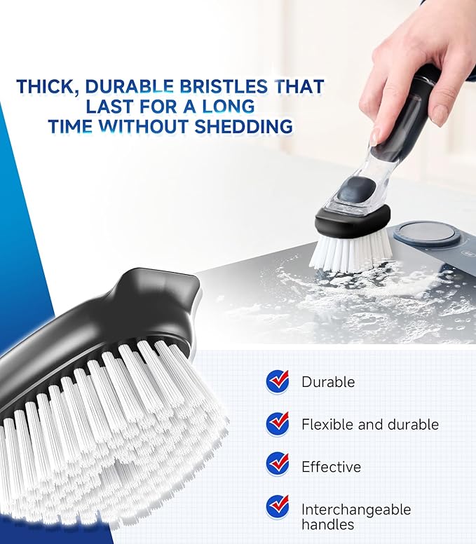 Dish Brush Head Replacement for OXO, 4 Pack Refill Head for OXO Dish Brush, Dish Brush Cleaning Soap Dispensing Head Replacement for Scrubber