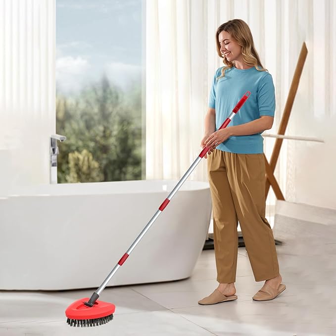 Fatmass Scrub Brush Mop Head Replacement Compatible with O Cedar EasyWring 1 Tank Spin Mop,New Upgrade Stiff Bristle Shower Brush Scrubbing Brush Cleaning Brush for Bathroom, Kitchen, Tub, Tile