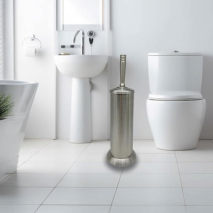 Brushed Nickel Toilet Bowl Brush with Holder, Durable Bathroom Cleaning Tool, Modern Design for Easy Toilet Maintenance, Bathroom Cleaner Brush for Efficient Cleaning and Hygiene