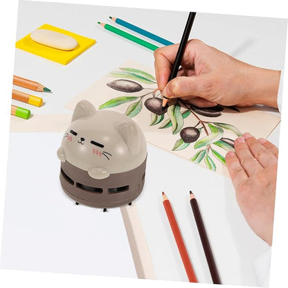 MERRYHAPY Cute Cat Design Handheld Vacuum Mini Desk Vacuum Rechargeable Dust Crumb Collector