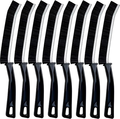Hard Bristle Crevice Cleaning Brush.Multi-Purpose New Cleaning Brush Tool, Black Bristles with Ergonomic Grip Bathroom Gap Brush, Home, Kitchen, Bathroom, Faucets, Toilet,Window, Vehicle, (8)