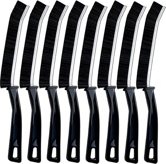 Hard Bristle Crevice Cleaning Brush.Multi-Purpose New Cleaning Brush Tool, Black Bristles with Ergonomic Grip Bathroom Gap Brush, Home, Kitchen, Bathroom, Faucets, Toilet,Window, Vehicle, (8)