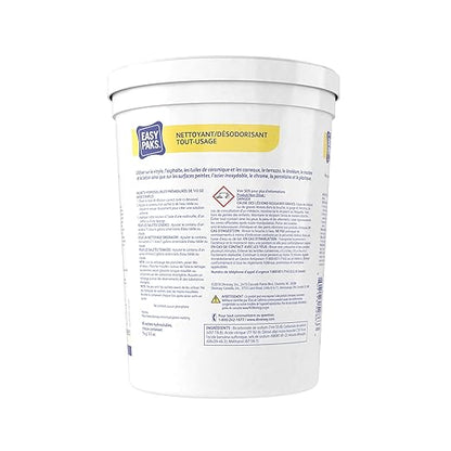 Diversey 990651 Easy Paks All Purpose Cleaner & Deodorizer, Water Soluble Paks make Effervescent Solution with Lemon Scent, Yellow, 90-Paks, 1 Tub (Pack of 2)