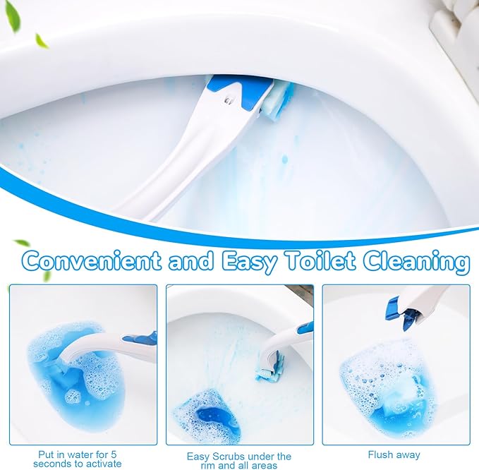 Effacera 48 Count Flushable Toilet Refills, Disposable Toilet Bowl Paper Bulk, Fresh Flushable Toilet Brush Refill Pads for Toilet and Bathroom, Toilet Brush Accessories (No Handle)